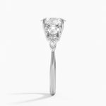 Luxe Nadia Three Stone Diamond Ring Platinum Oval Engagement Ring