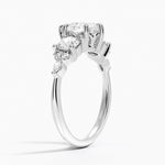 Luxe Nadia Three Stone Diamond Ring Platinum Pear Engagement Ring