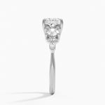 Luxe Nadia Three Stone Diamond Ring Platinum Princess Engagement Ring