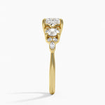 Luxe Nadia Three Stone Diamond Ring Yellow Gold 18k Princess Engagement Ring