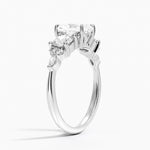 Luxe Nadia Three Stone Diamond Ring Platinum Radiant Engagement Ring