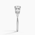 Luxe Nadia Three Stone Diamond Ring Platinum Round Engagement Ring
