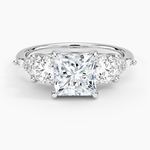 Luxe Nadia Three Stone Diamond Ring Platinum Princess Engagement Ring