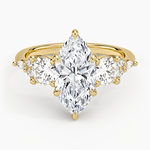 Luxe Nadia Three Stone Diamond Ring Yellow Gold 18k Marquise Engagement Ring