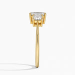 Princess Cut Three Stone Diamond Ring Yellow Gold 18k Emerald Engagement Ring