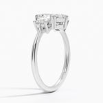 Princess Cut Three Stone Diamond Ring Platinum Marquise Engagement Ring