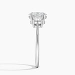 Princess Cut Three Stone Diamond Ring Platinum Oval Engagement Ring