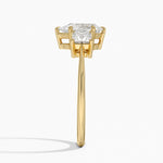 Princess Cut Three Stone Diamond Ring Yellow Gold 18k Pear Engagement Ring