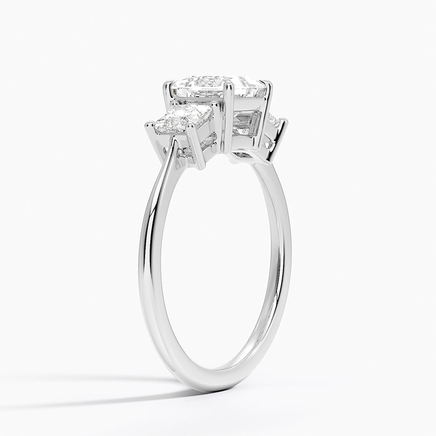 Princess Cut Three Stone Diamond Ring Platinum Princess Engagement Ring