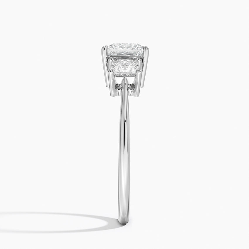 Princess Cut Three Stone Diamond Ring Platinum Princess Engagement Ring