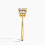 Princess Cut Three Stone Diamond Ring Yellow Gold 18k Princess Engagement Ring