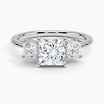Princess Cut Three Stone Diamond Ring Platinum Princess Engagement Ring