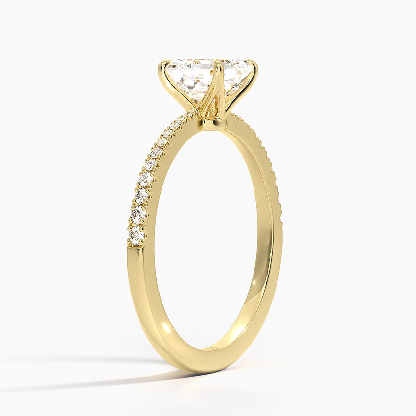 Elena Diamond Ring Yellow Gold 18k Asscher Engagement Ring