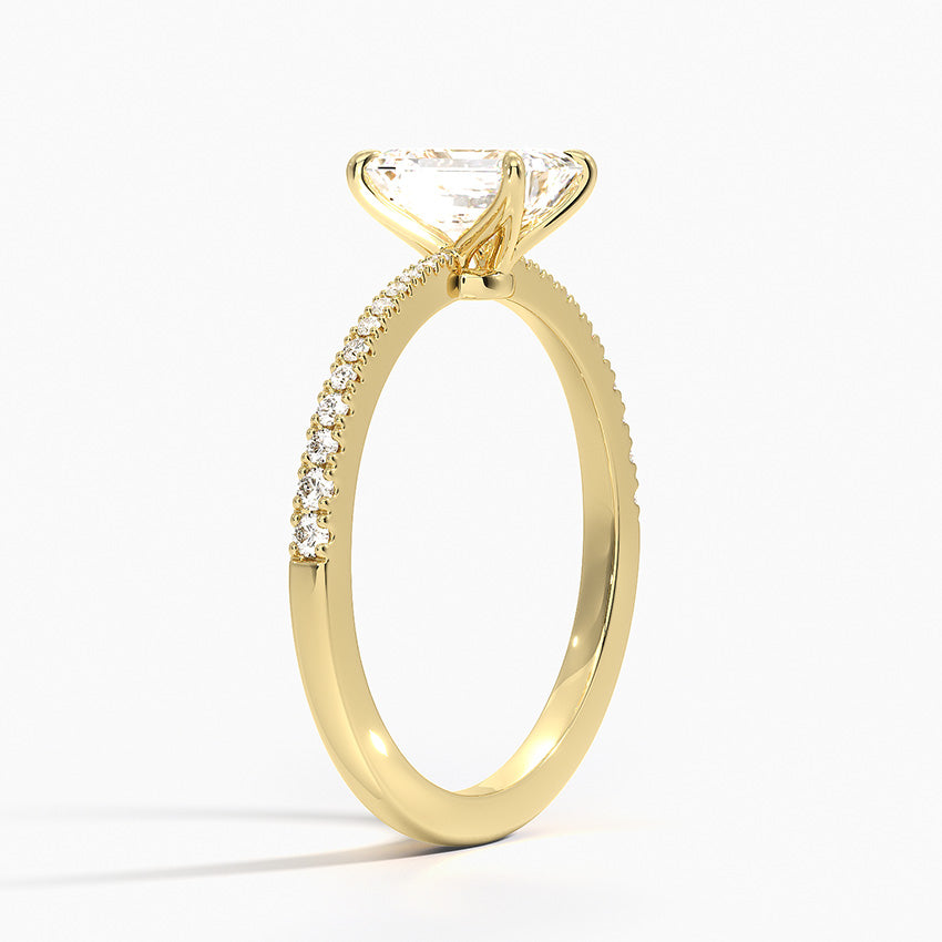 Elena Diamond Ring Yellow Gold 18k Emerald Engagement Ring