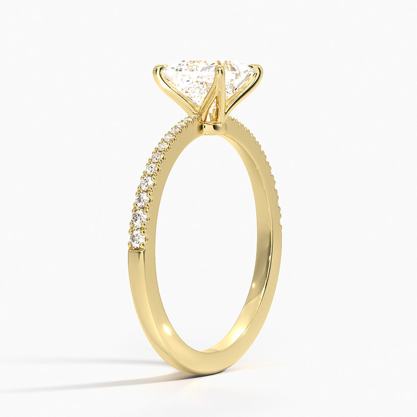 Elena Diamond Ring Yellow Gold 18k Princess Engagement Ring