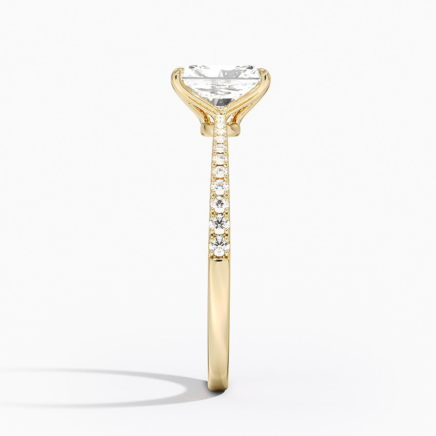 Elena Diamond Ring Yellow Gold 18k Radiant Engagement Ring