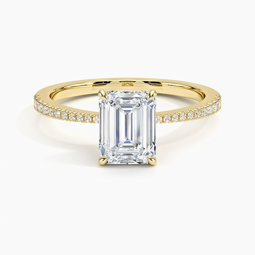 Elena Diamond Ring Yellow Gold 18k Emerald Engagement Ring