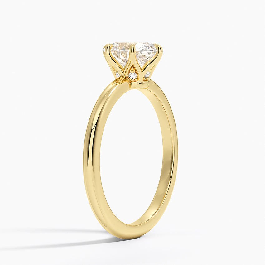 Esme Hidden Halo Diamond Ring Yellow Gold 18k Oval Engagement Ring