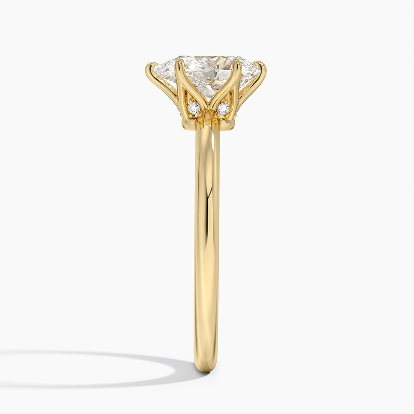 Esme Hidden Halo Diamond Ring Yellow Gold 18k Pear Engagement Ring