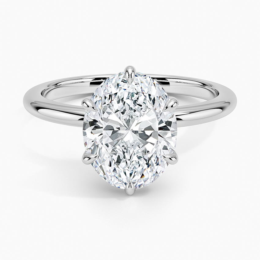 Esme Hidden Halo Diamond Ring Platinum Oval Engagement Ring