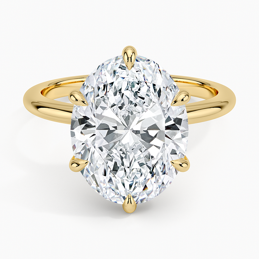 Esme Hidden Halo Diamond Ring Yellow Gold 18k Oval Engagement Ring
