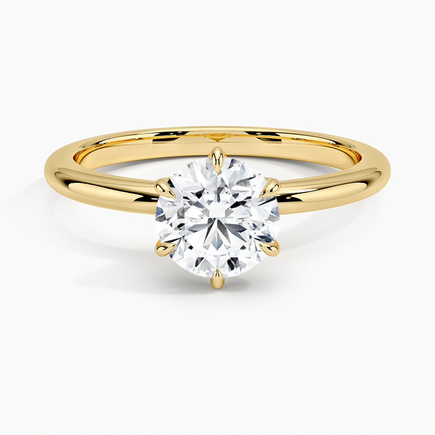 Esme Hidden Halo Diamond Ring Yellow Gold 18k Round Engagement Ring