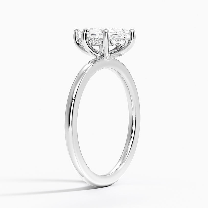 Sydney Perfect Fit Hidden Halo Six-Prong Diamond Ring Platinum Marquise Engagement Ring