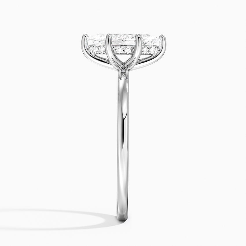 Sydney Perfect Fit Hidden Halo Six-Prong Diamond Ring Platinum Marquise Engagement Ring