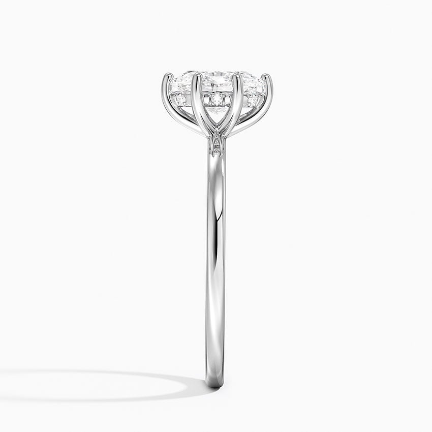Sydney Perfect Fit Hidden Halo Six-Prong Diamond Ring Platinum Oval Engagement Ring