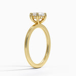 Sydney Perfect Fit Hidden Halo Six-Prong Diamond Ring Yellow Gold 18k Oval Engagement Ring