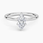 Sydney Perfect Fit Hidden Halo Six-Prong Diamond Ring Platinum Marquise Engagement Ring