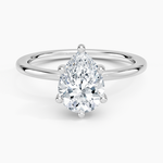 Sydney Perfect Fit Hidden Halo Six-Prong Diamond Ring Platinum Pear Engagement Ring
