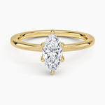 Sydney Perfect Fit Hidden Halo Six-Prong Diamond Ring Yellow Gold 18k Marquise Engagement Ring