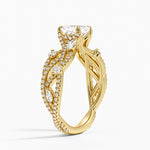 Grand Secret Garden Diamond Ring Yellow Gold 18k Asscher Engagement Ring