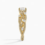 Grand Secret Garden Diamond Ring Yellow Gold 18k Asscher Engagement Ring