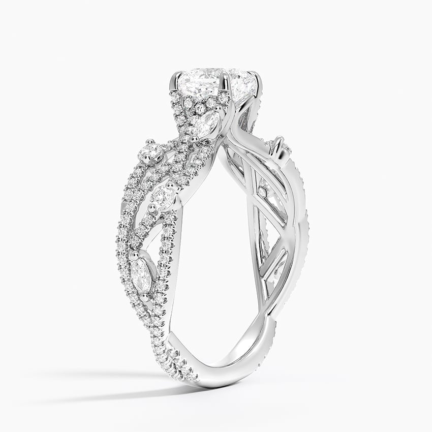 Grand Secret Garden Diamond Ring Platinum Cushion Engagement Ring