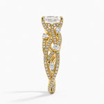 Grand Secret Garden Diamond Ring Yellow Gold 18k Emerald Engagement Ring