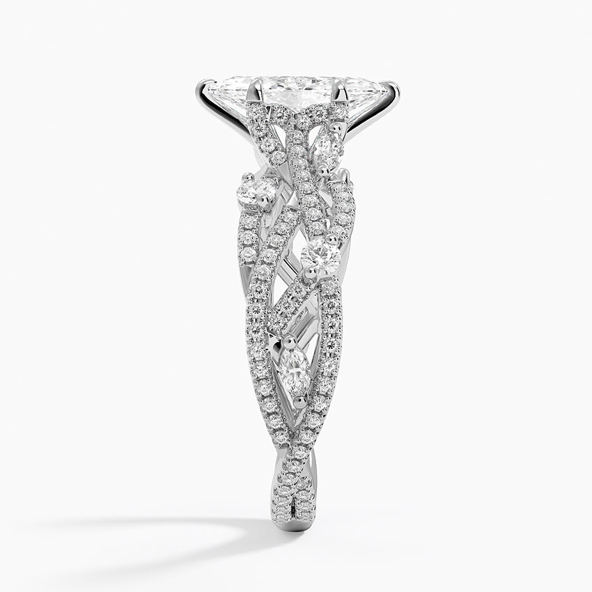 Grand Secret Garden Diamond Ring Platinum Marquise Engagement Ring