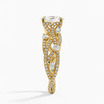 Grand Secret Garden Diamond Ring Yellow Gold 18k Oval Engagement Ring