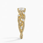 Grand Secret Garden Diamond Ring Yellow Gold 18k Princess Engagement Ring