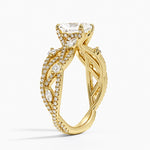 Grand Secret Garden Diamond Ring Yellow Gold 18k Radiant Engagement Ring