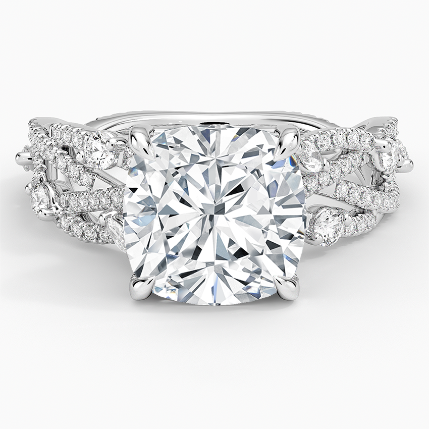 Grand Secret Garden Diamond Ring Platinum Cushion Engagement Ring