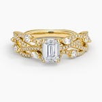 Grand Secret Garden Diamond Ring Yellow Gold 18k Emerald Engagement Ring