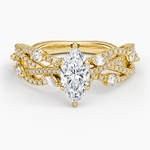 Grand Secret Garden Diamond Ring Yellow Gold 18k Marquise Engagement Ring