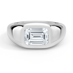 Sloane Flush Set Solitaire Dome Engagement Ring 18K White Gold EM