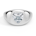 Sloane Flush Set Solitaire Dome Engagement Ring 18K White Gold HT