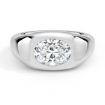Sloane Flush Set Solitaire Dome Engagement Ring 18K White Gold OV