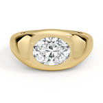 Sloane Flush Set Solitaire Dome Engagement Ring 18K Yellow Gold OV