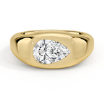 Sloane Flush Set Solitaire Dome Engagement Ring 18K Yellow Gold PE