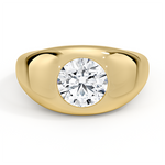 Sloane Flush Set Solitaire Dome Engagement Ring 18K Yellow Gold RD